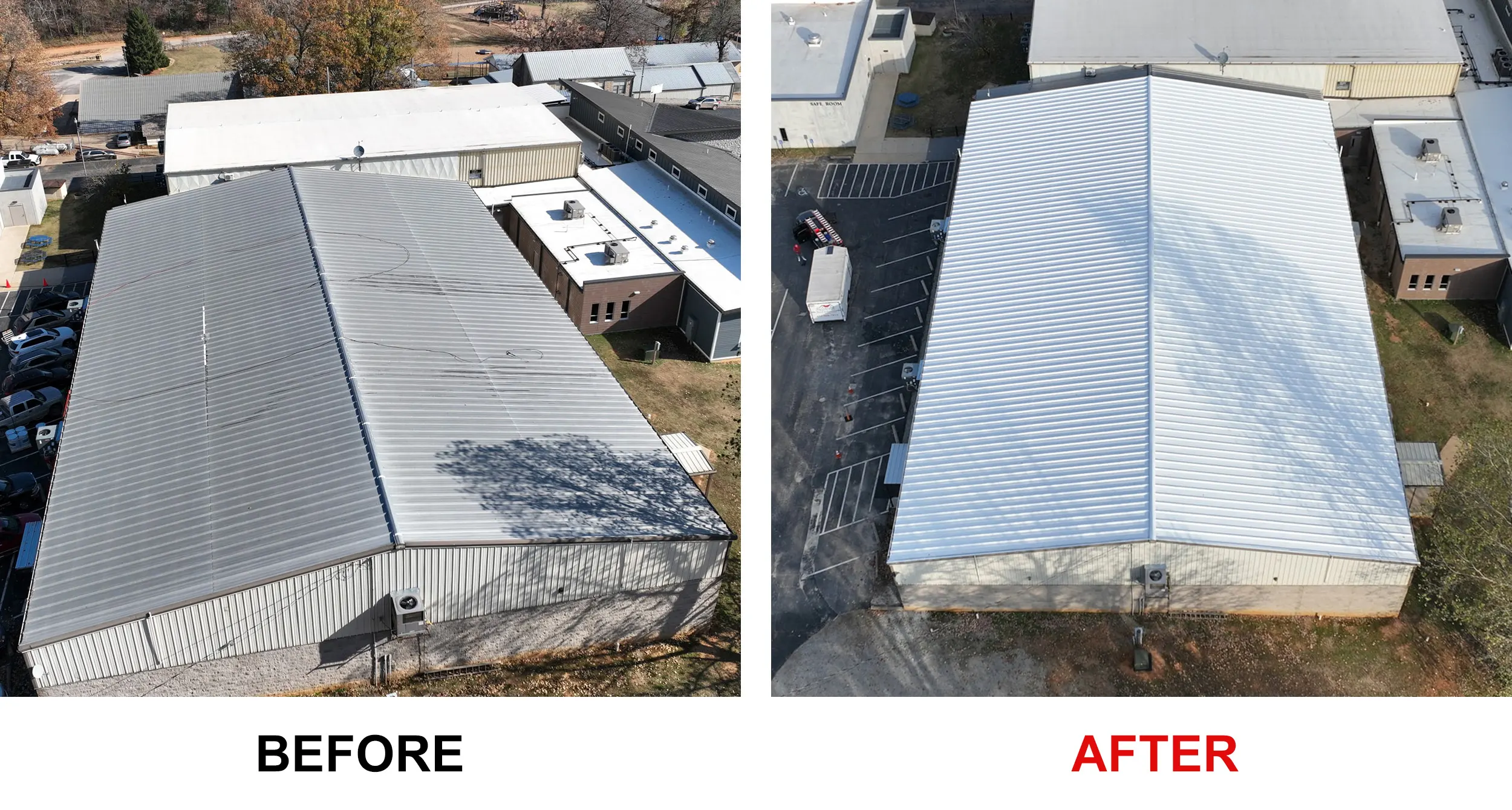 Silicone coating over metal roof in Branson, MO