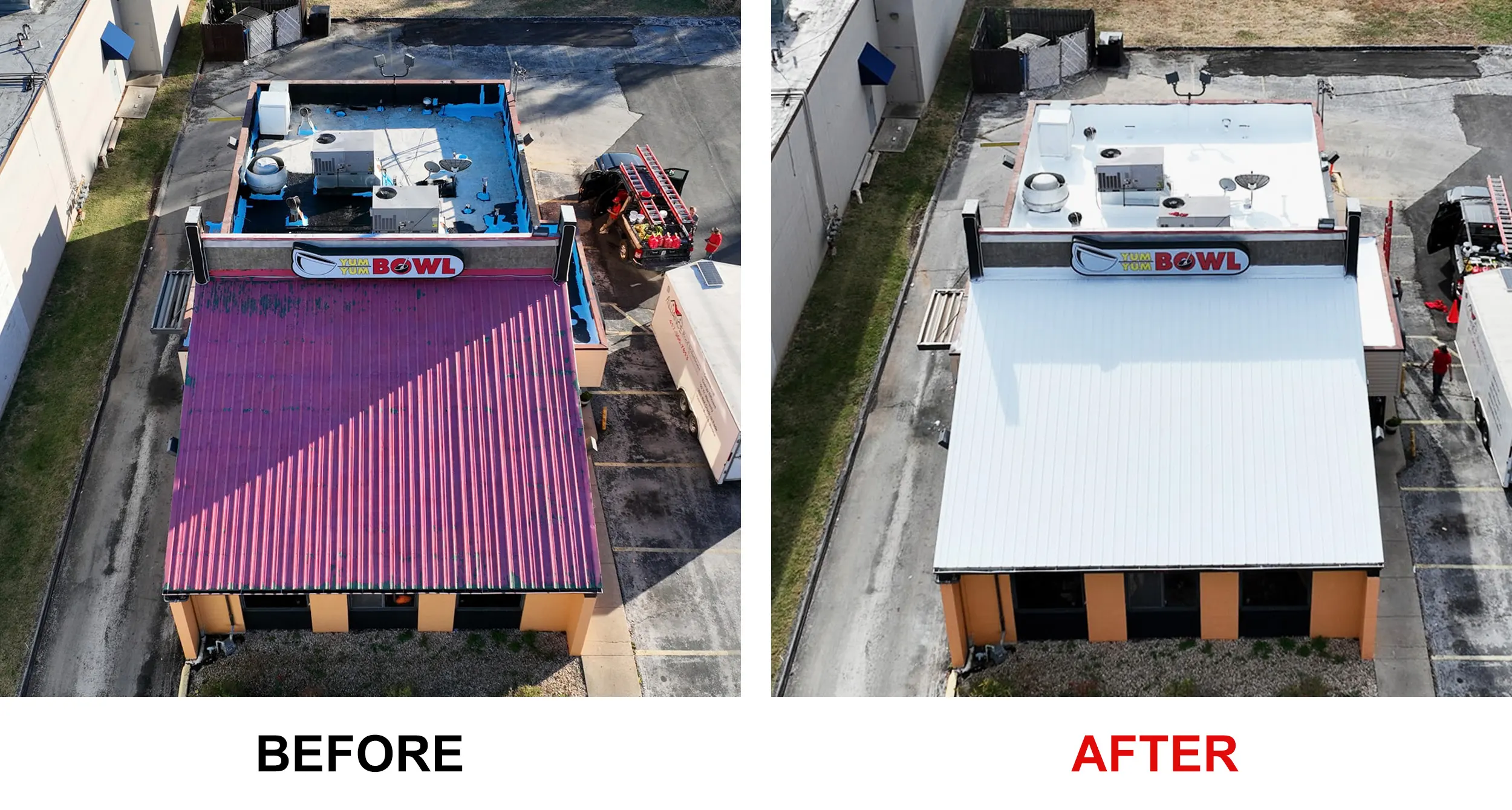 Silicone coating over modified bitumen membranes and metal roof in Springfield, MO