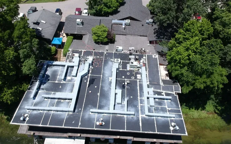 Gastons Resort, Gray Gaco S4200 Over EPDM roof in Lakeview, AR - Commercial Roof
