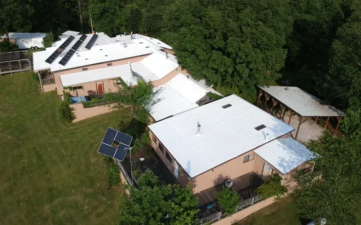 Herbal Healers - Gaco S4200 silicone coating over metal roof in Mountain View, AR - Commercial Roof