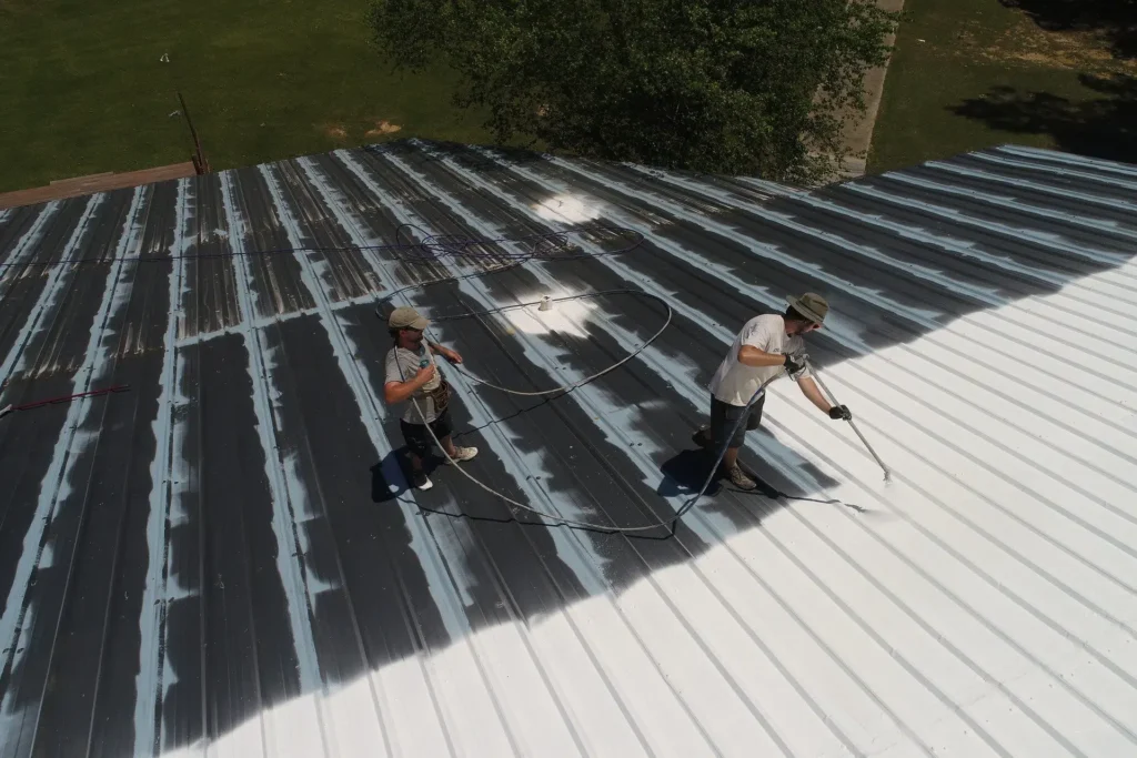 Silicone Coating on metal roof in Mountain Home, AR