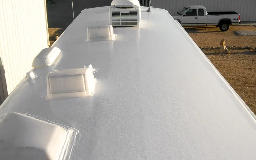 newly applied silicone rv roof coating